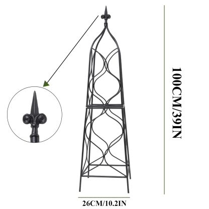 39x10.21in Metal Obelisk Trellis for Climbing Plants