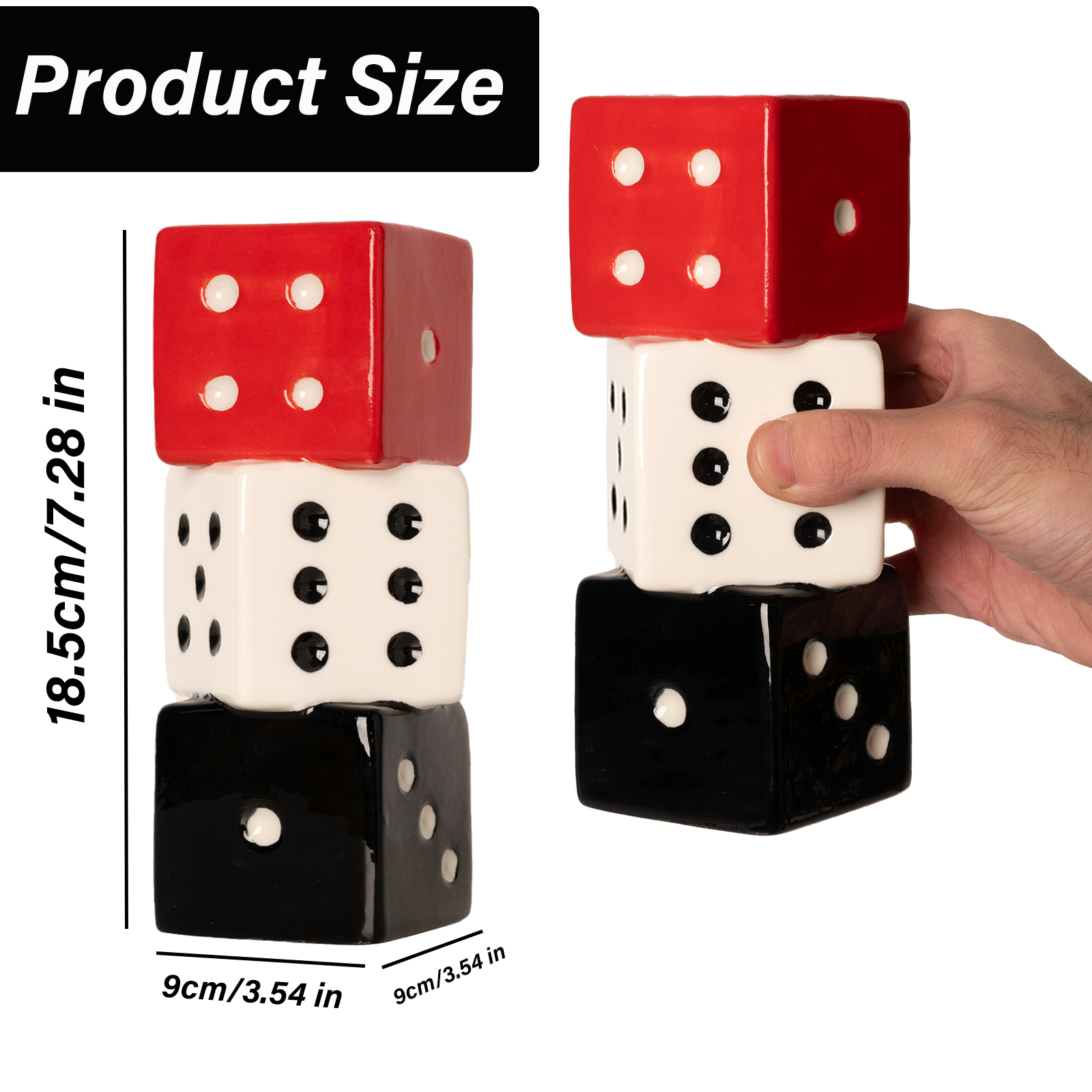 Geometric Dice Vase - Ceramic Centerpiece for Floral Arrangements