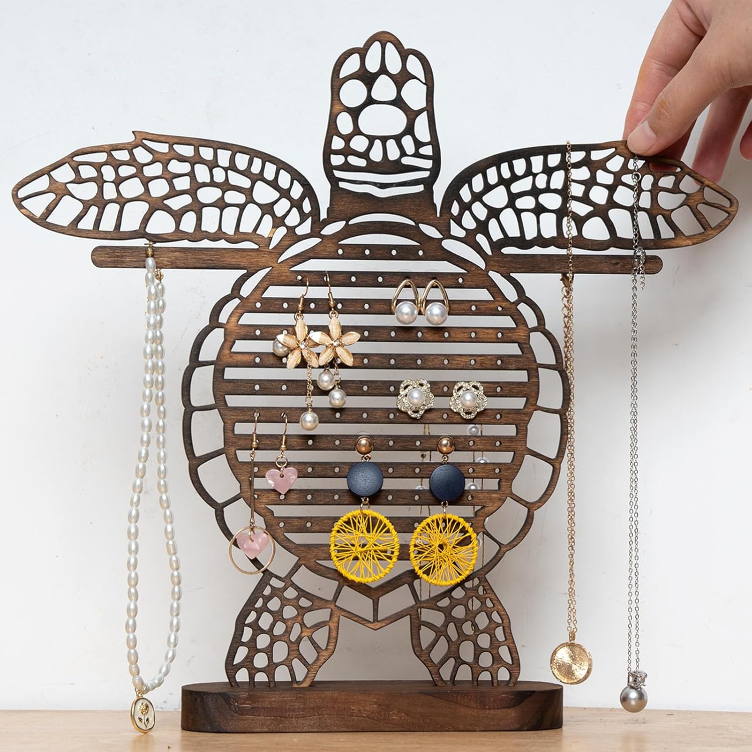 Turtle Jewelry Organizer - Wall Mountable Earring & Necklace Holder-MOUGIGI