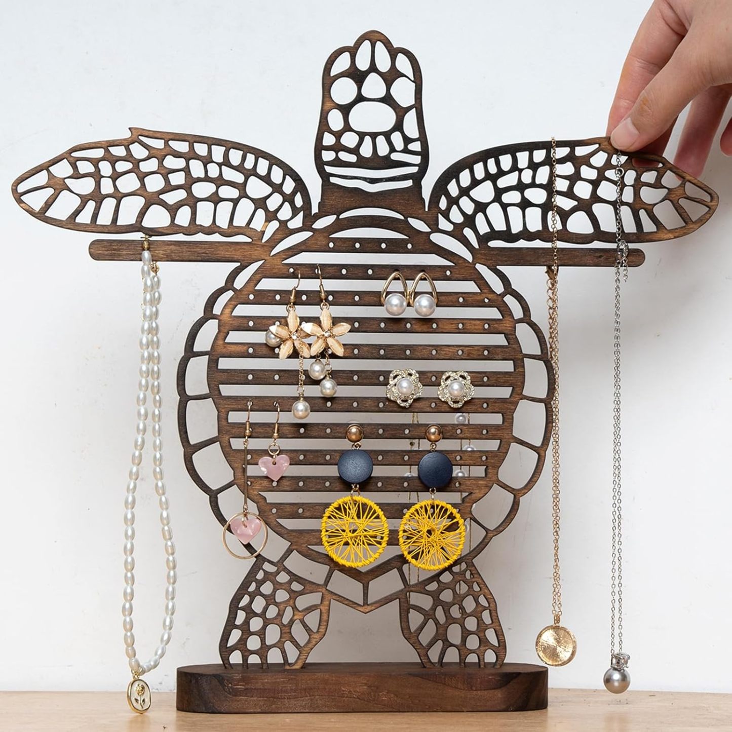 Turtle Jewelry Organizer - Wall Mountable Earring & Necklace Holder-MOUGIGI