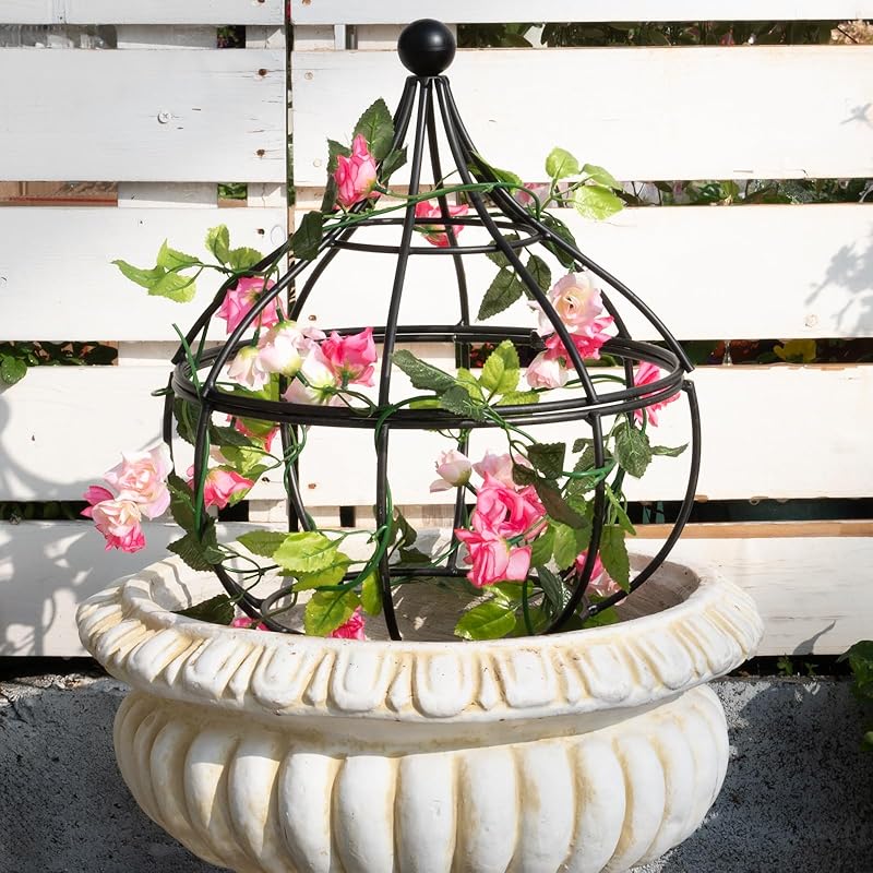 12x8.1in Metal Obelisk Trellis - Patented Climbing Plant Support-MOUGIGI