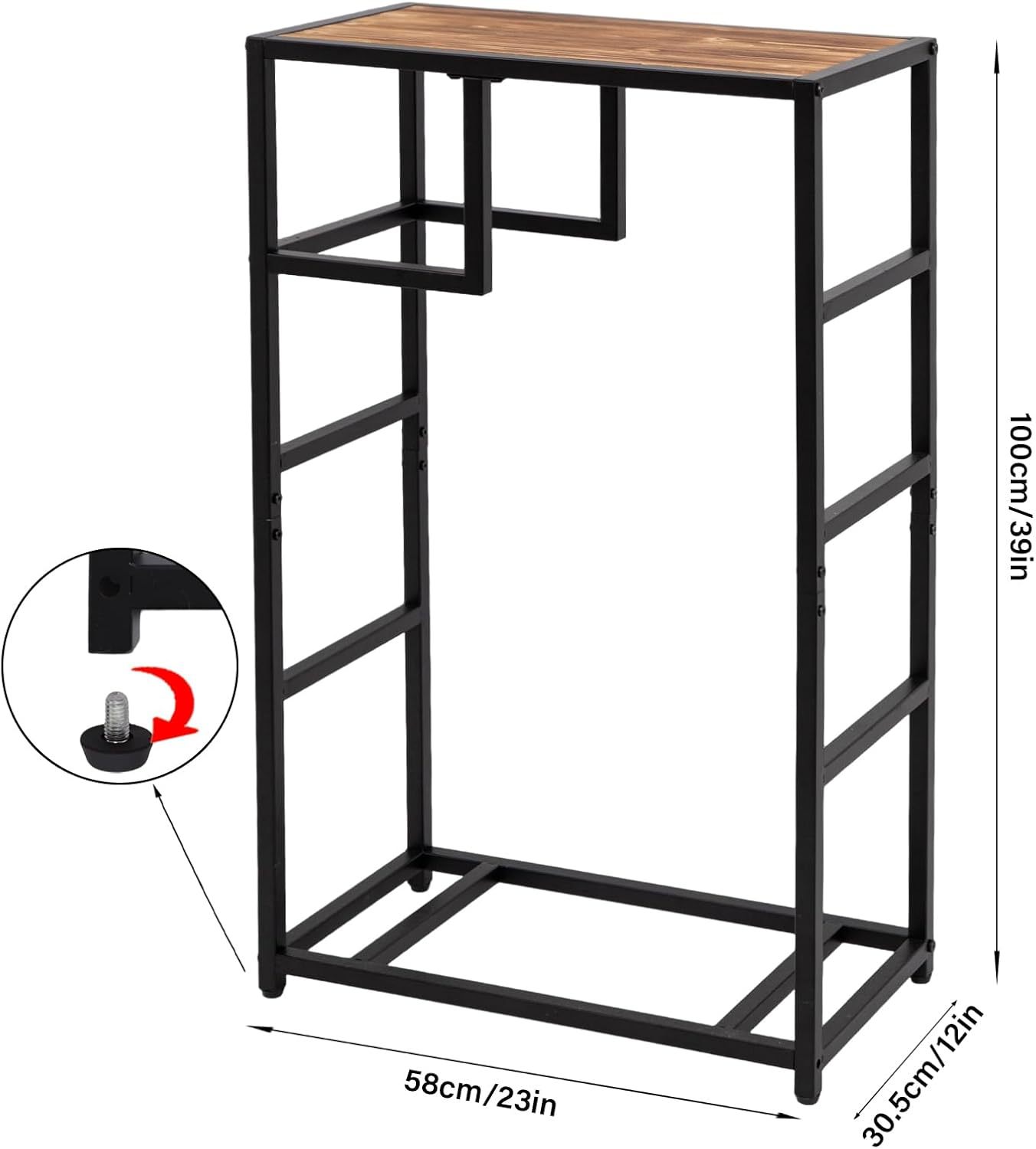 23x39 Inch Firewood Rack with Storage Shelf