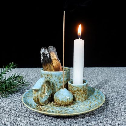 5-in-1 Ceramic Smudge Bowl - Incense & Candle Holder-MOUGIGI