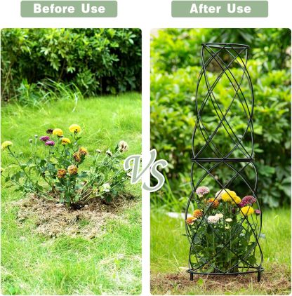 35" Metal Obelisk Trellis for Climbing Plants & Roses-MOUGIGI