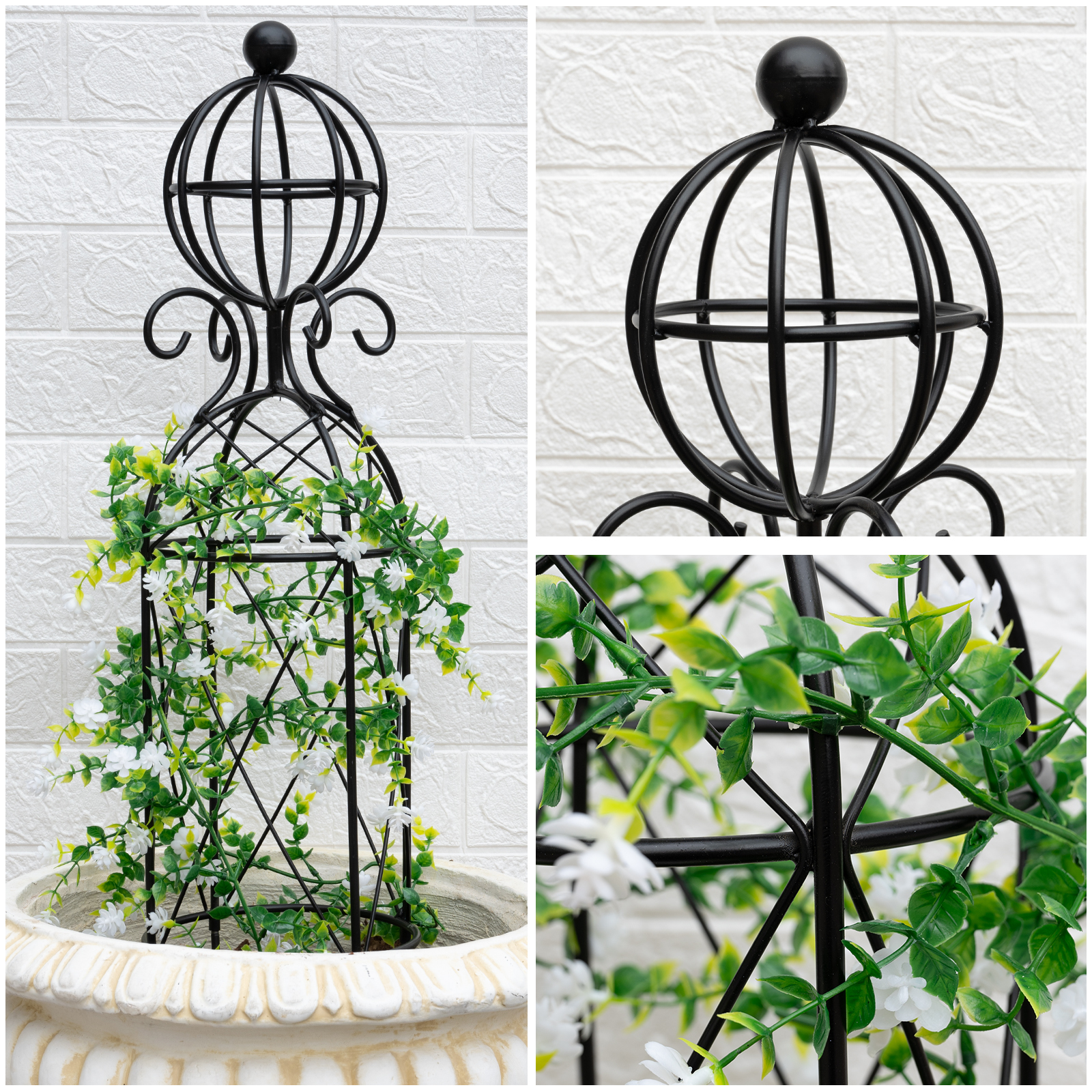 27.1" Metal Obelisk Trellis - Rust-Proof Garden Support
