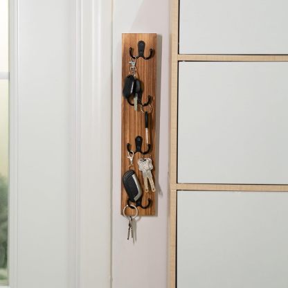Vertical Wood Key Rack - Space Saving Wall Organizer-MOUGIGI