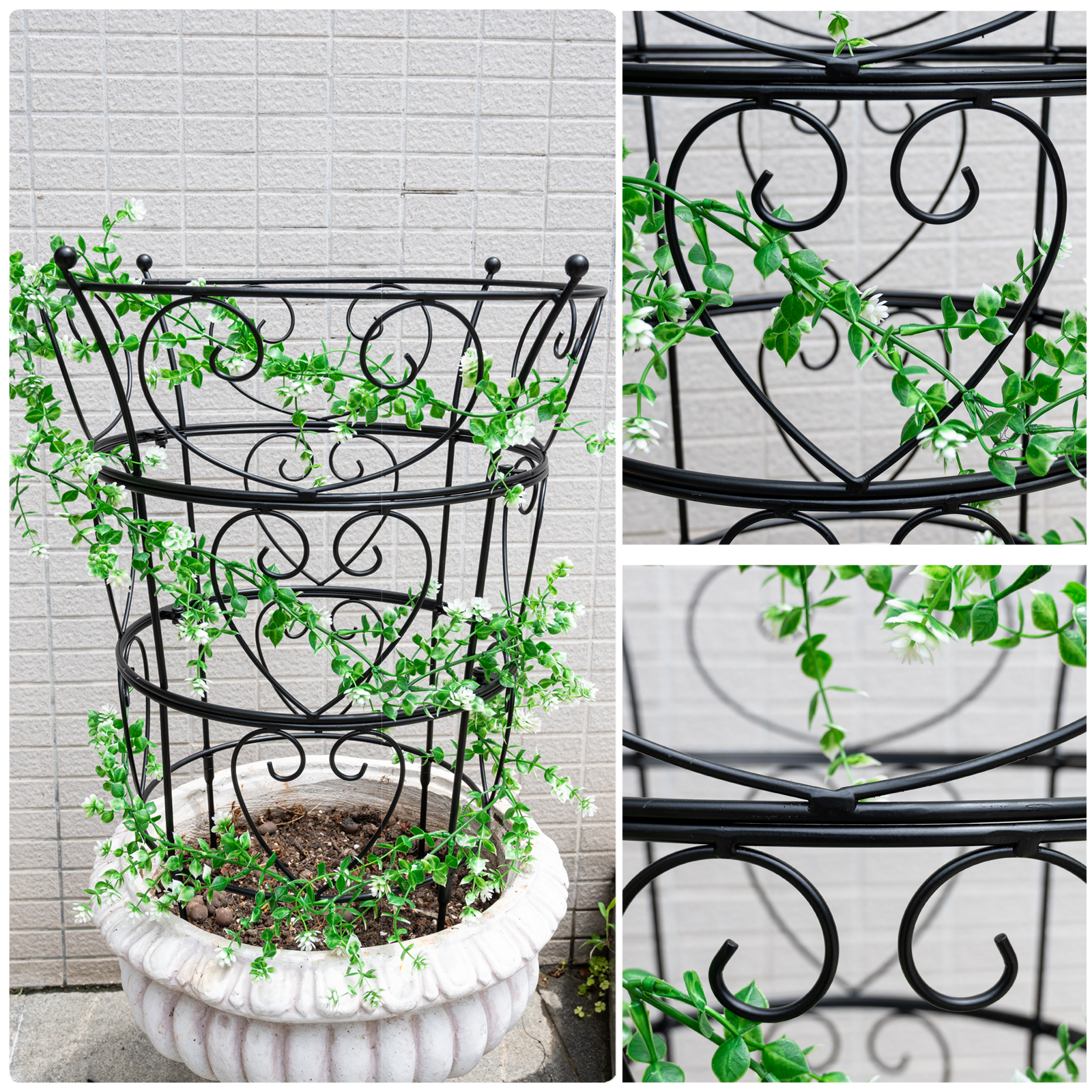 24.6x17in Metal Obelisk Trellis for Peonies & Vines