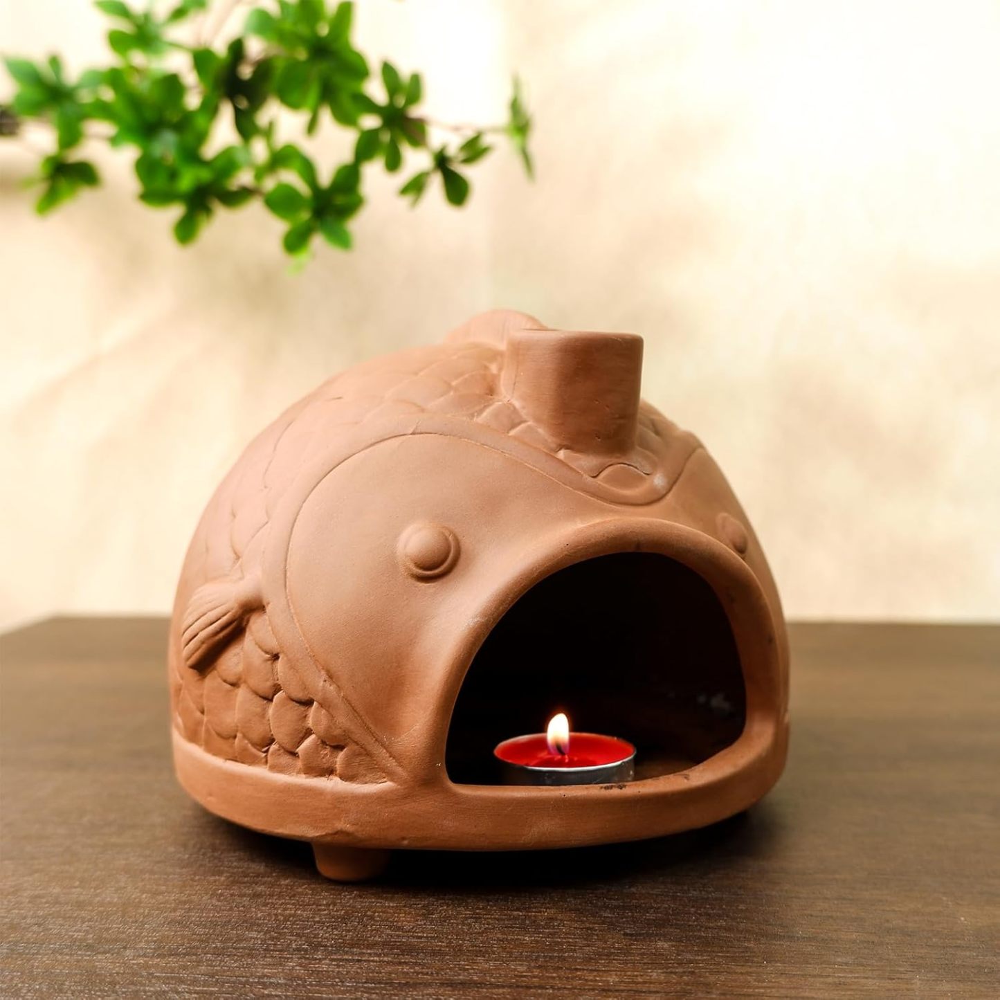 Large Fish Terracotta Incense Burner for Sage & Palo Santo-MOUGIGI