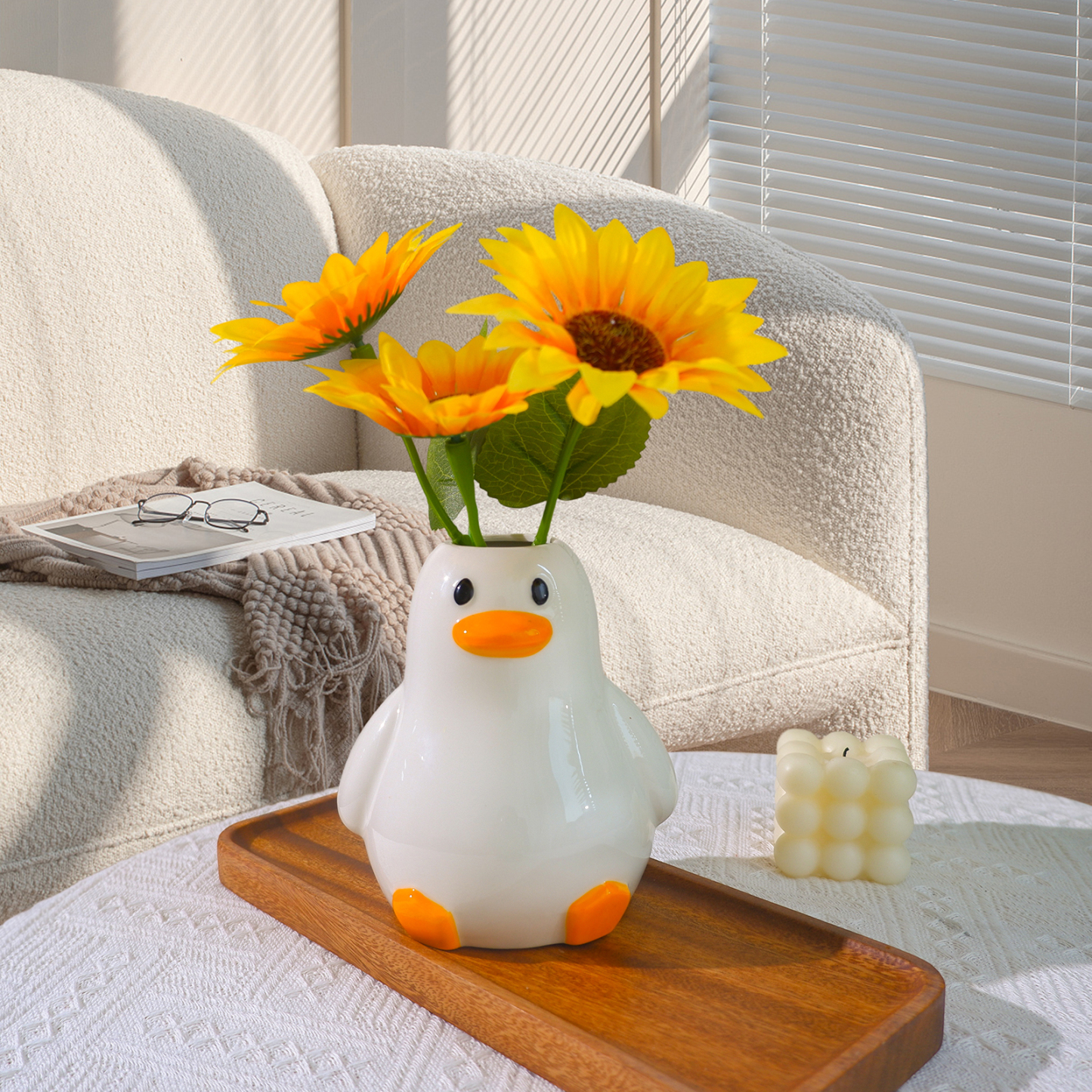 Ceramic Dice Vase for Dried Flowers - Modern Home Decor