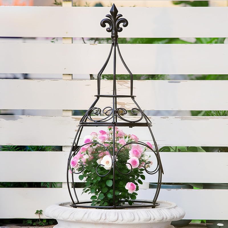 12x8.1in Metal Obelisk Trellis - Patented Climbing Plant Support-MOUGIGI