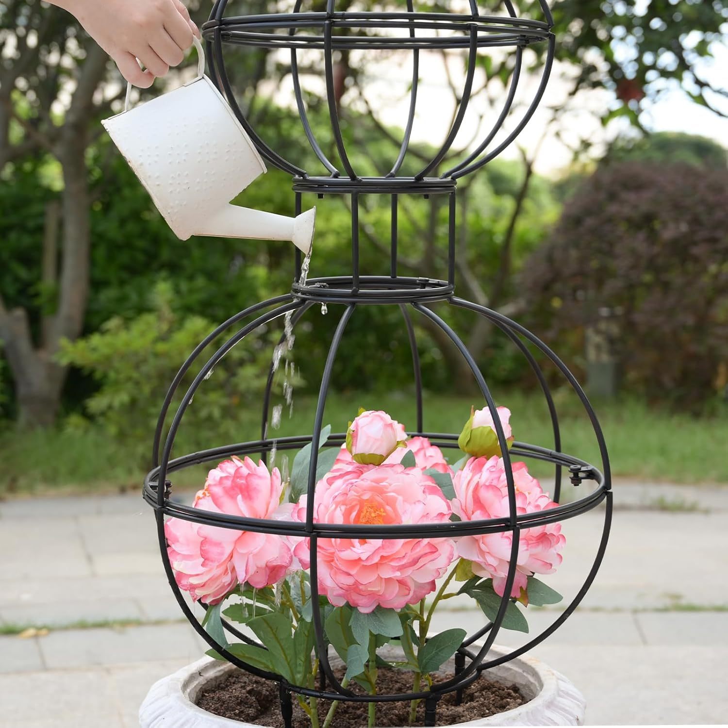 48.8x17in Metal Obelisk Trellis for Roses & Vines-MOUGIGI