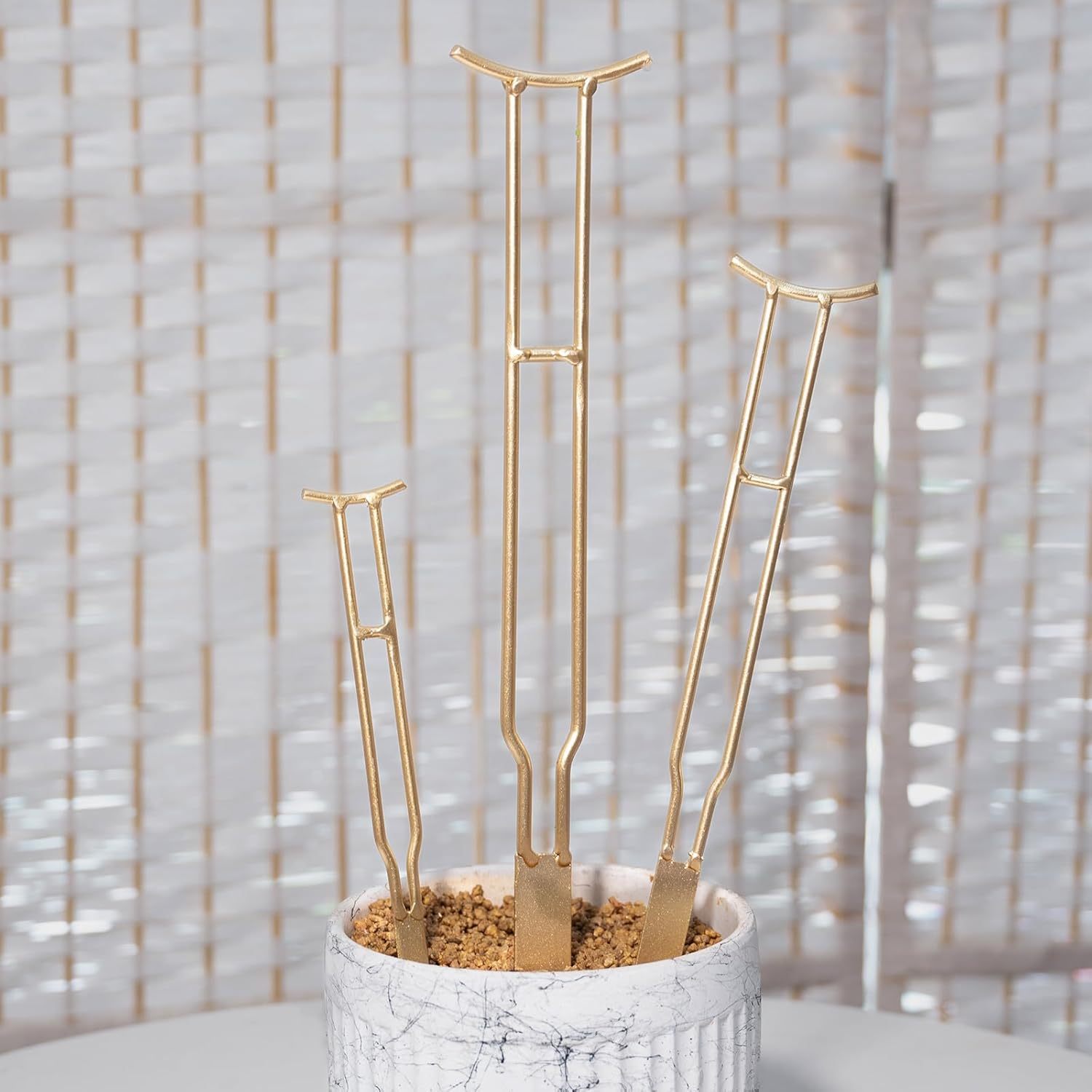 3-Pack Gold Plant Support Stakes for Monstera & Vines-MOUGIGI