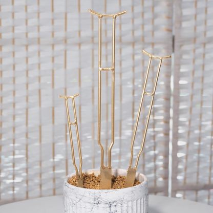 3-Pack Gold Plant Support Stakes for Monstera & Vines-MOUGIGI