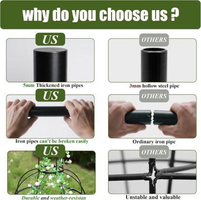 48.8x17in Metal Obelisk Trellis for Roses & Vines-MOUGIGI