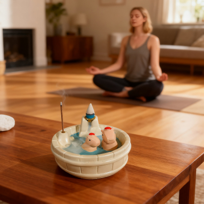 Capybara Backflow Incense Burner with Waterfall Effect