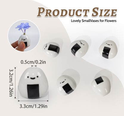 5-Pack Onigiri Ceramic Vases - Handmade Japanese Bud Vases