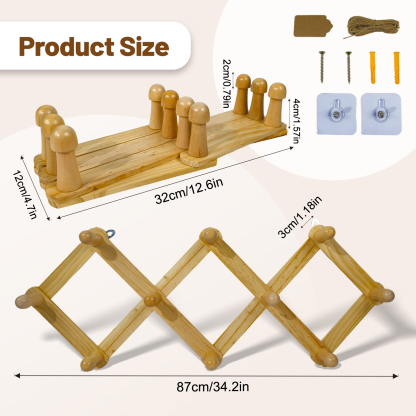 Adjustable Herb Drying Rack - Holds 10 Bouquets with Adhesive Hooks