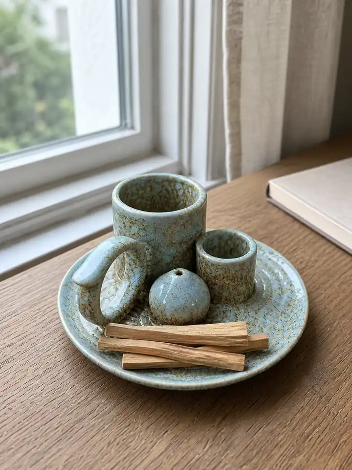5-in-1 Ceramic Smudge Bowl & Incense Holder styling idea 3