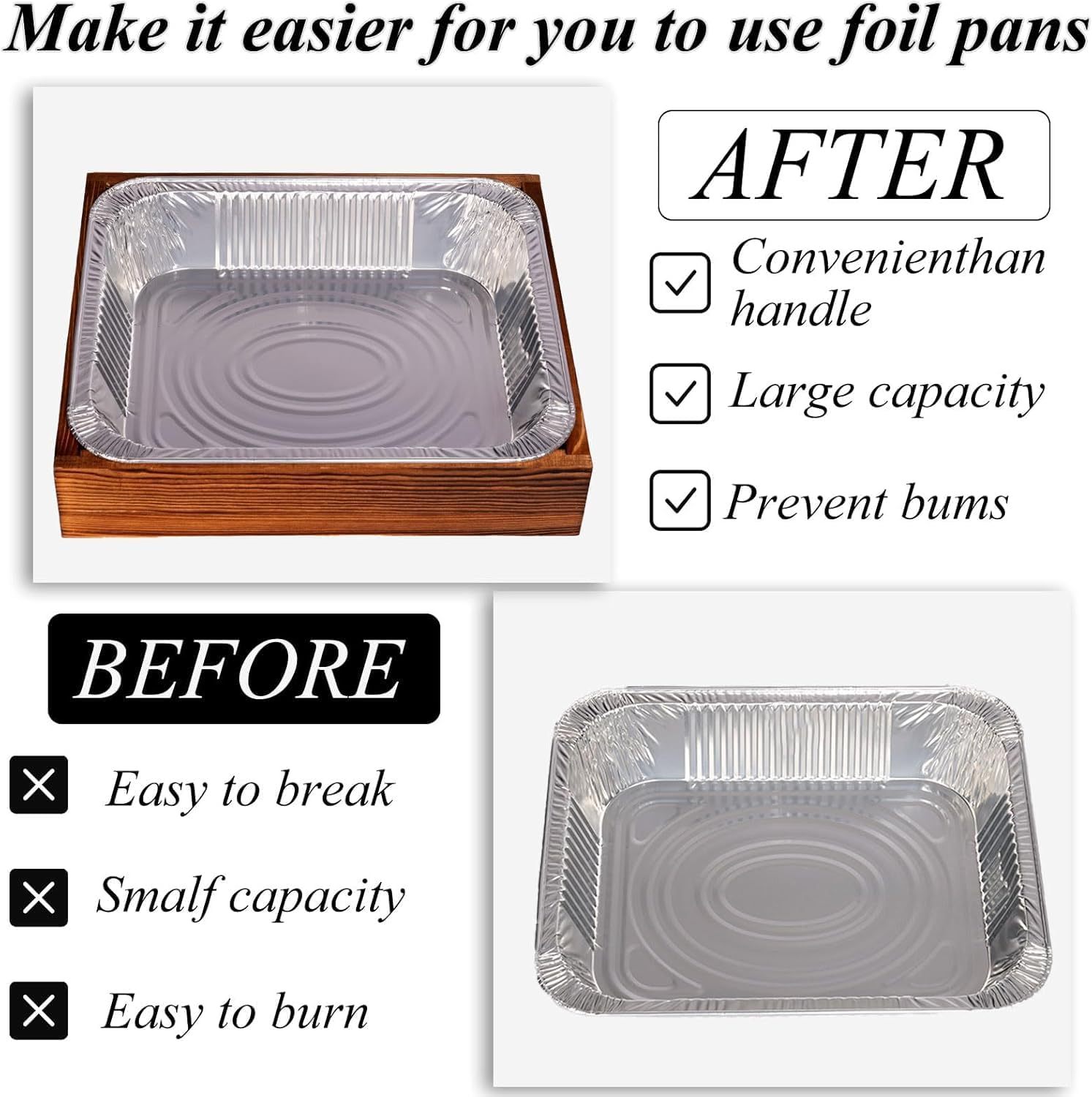 Handcrafted Wood 9x13 Pan Holder for Disposable Tins-MOUGIGI