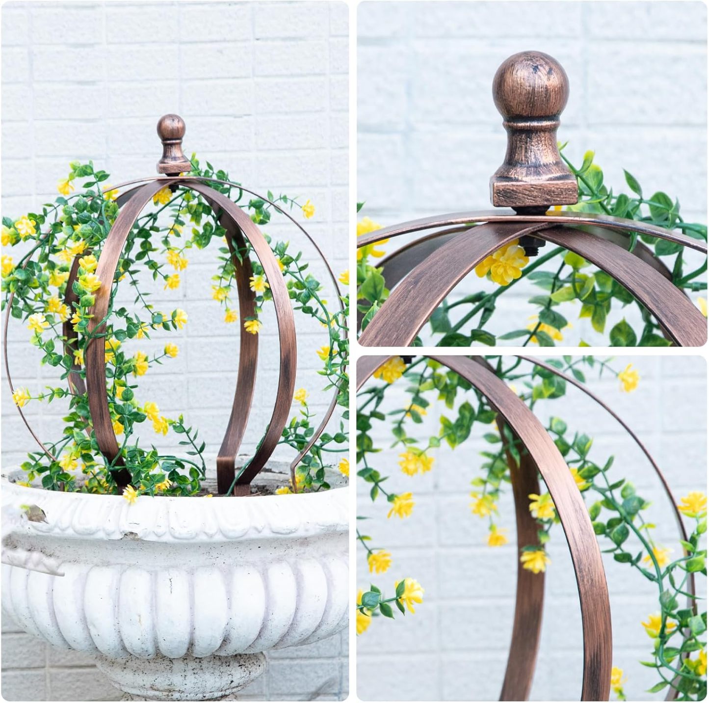 12.6x17.5in Bronze Trellis for Climbing Plants-MOUGIGI