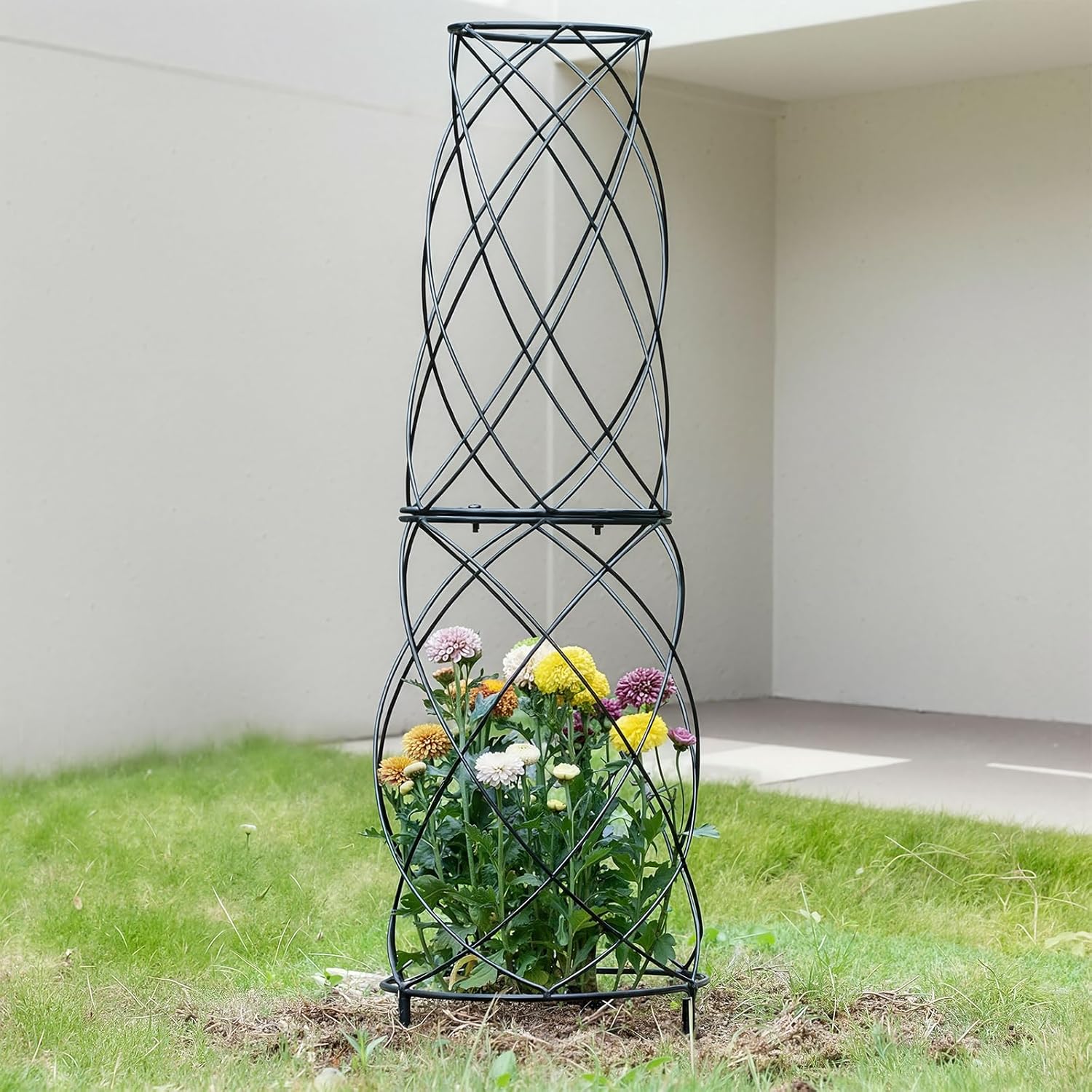 35" Metal Obelisk Trellis for Climbing Plants & Roses-MOUGIGI