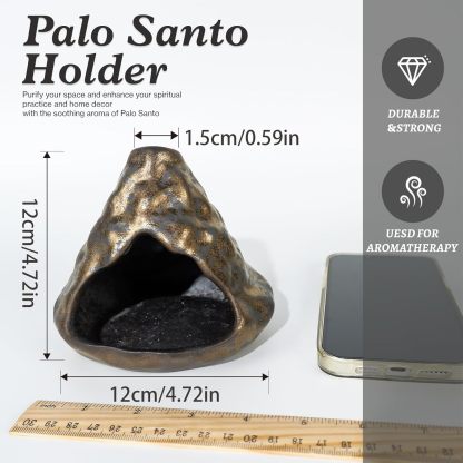 Black Gold Zongzi Incense Burner - Ceramic Palo Santo Holder-MOUGIGI