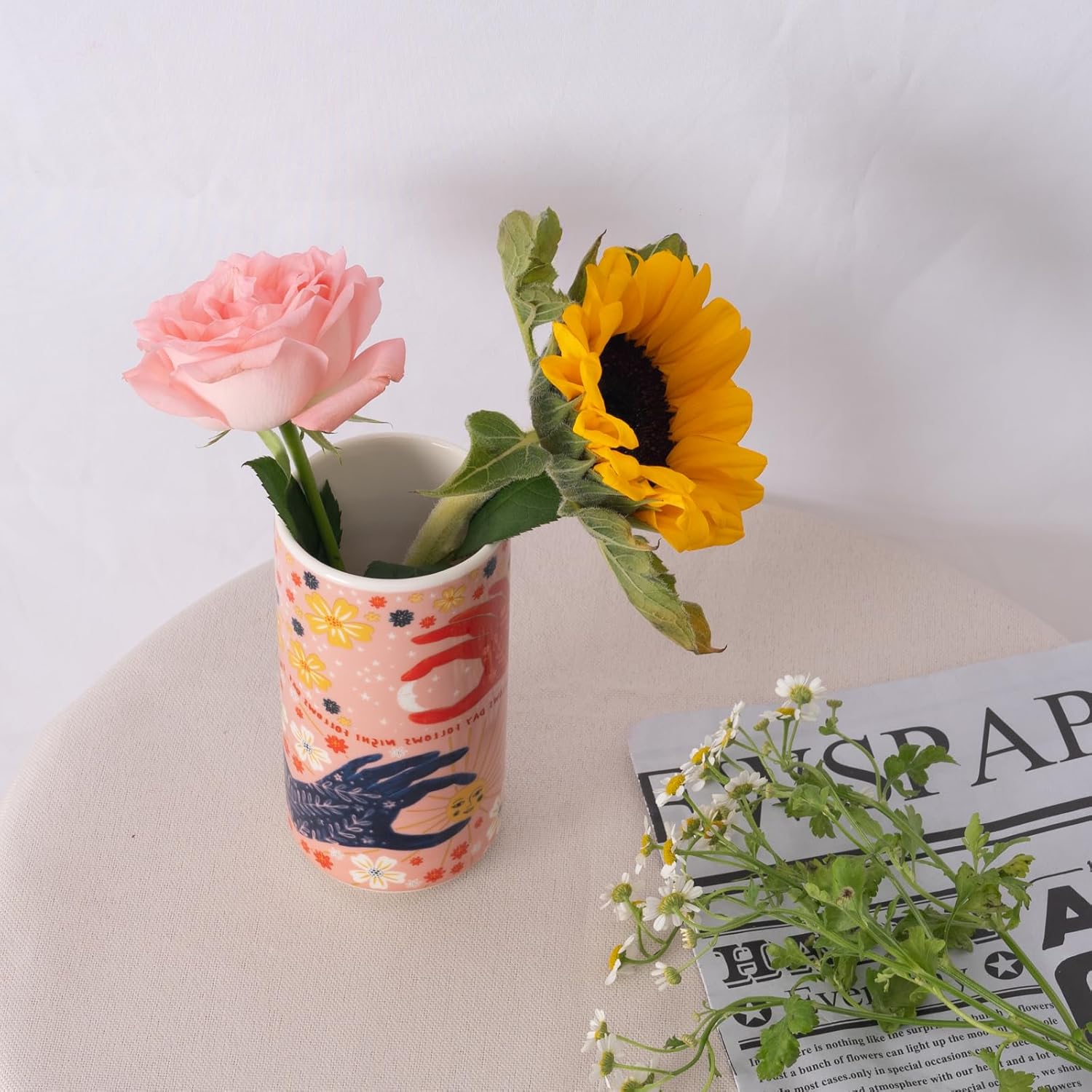 Hands Holding Sun/Moon Vase - Artistic Ceramic Home Decor-MOUGIGI