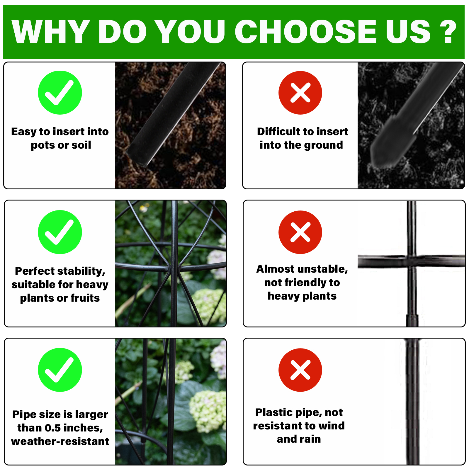 27.1" Metal Obelisk Trellis - Rust-Proof Garden Support