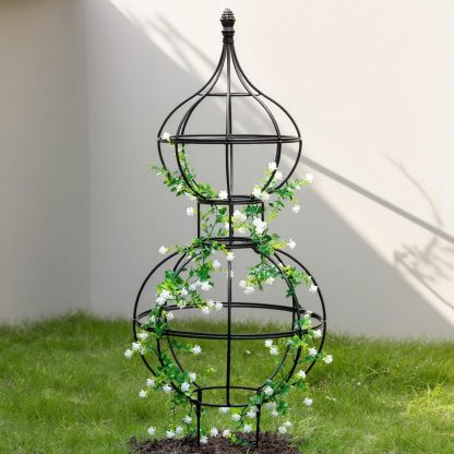 48.8x17in Metal Obelisk Trellis for Roses & Vines-MOUGIGI