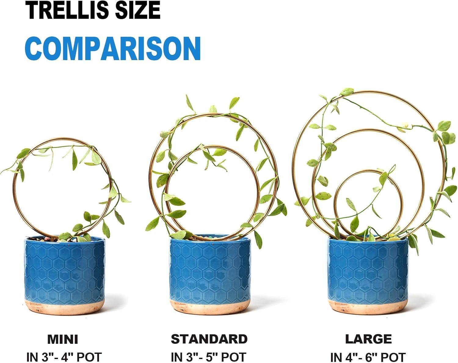 3-Pack Gold Metal Plant Trellis for Climbing Vines-MOUGIGI