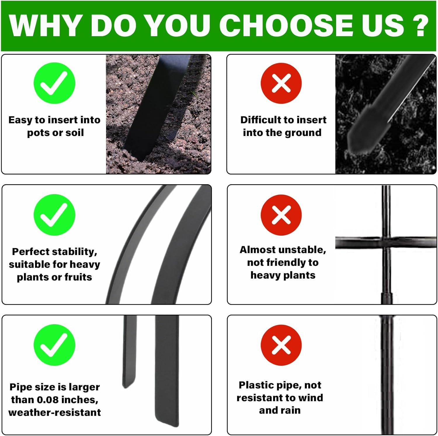 12.6x17.5in Black Metal Trellis for Climbing Plants-MOUGIGI