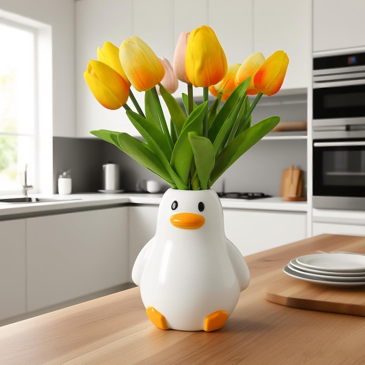 Handcrafted Ceramic Duck Vase - Multi-Use Home Decor-MOUGIGI