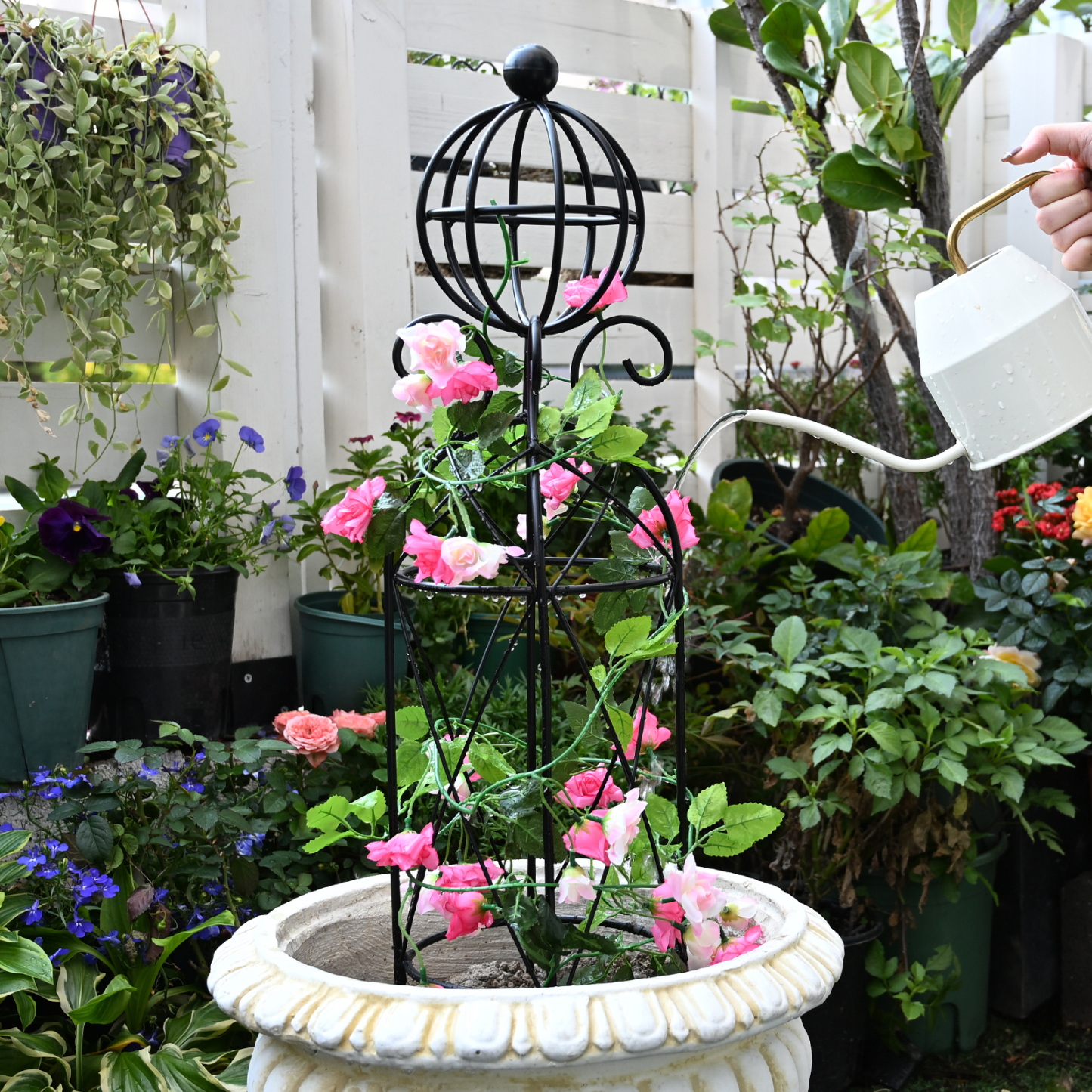 27.1" Metal Obelisk Trellis - Rust-Proof Garden Support