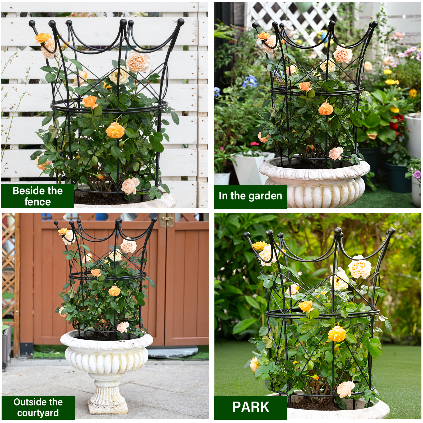 18.5x22.9in Metal Obelisk Trellis - Plant Support for Peonies & Vines