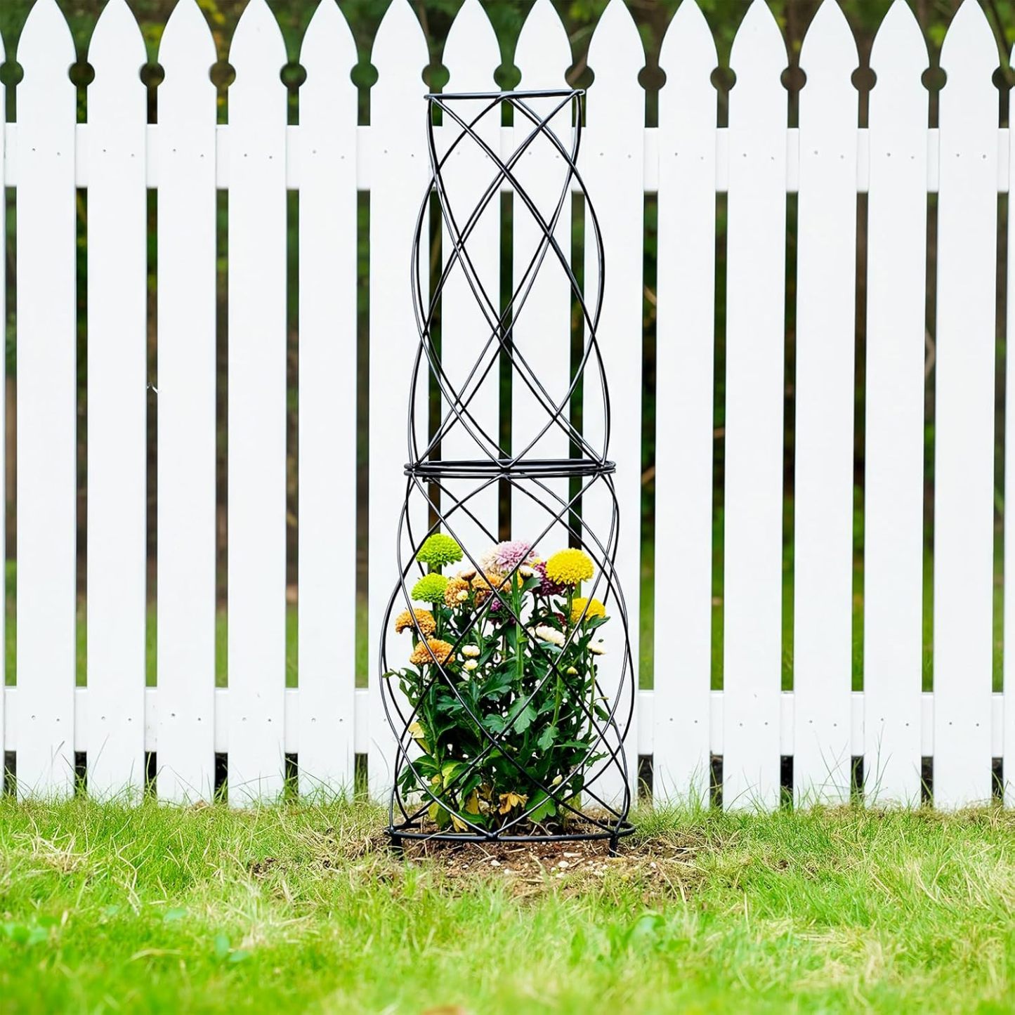 35" Metal Obelisk Trellis for Climbing Plants & Roses-MOUGIGI