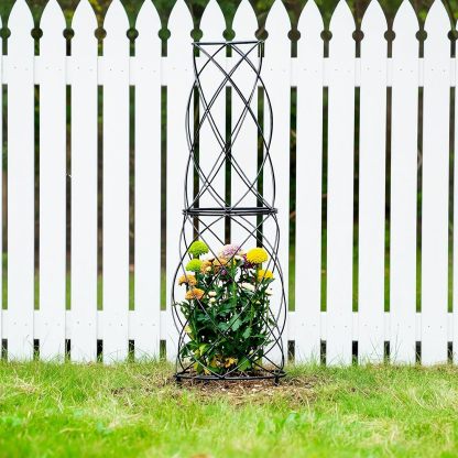 35" Metal Obelisk Trellis for Climbing Plants & Roses-MOUGIGI