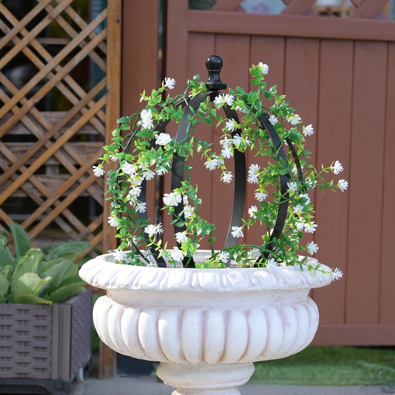 12.6x17.5in Black Metal Trellis for Climbing Plants-MOUGIGI