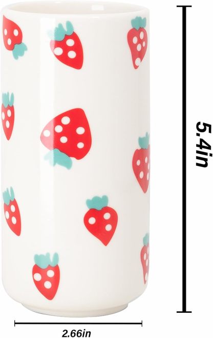 Strawberry Ceramic Vase - Whimsical Floral Centerpiece-MOUGIGI