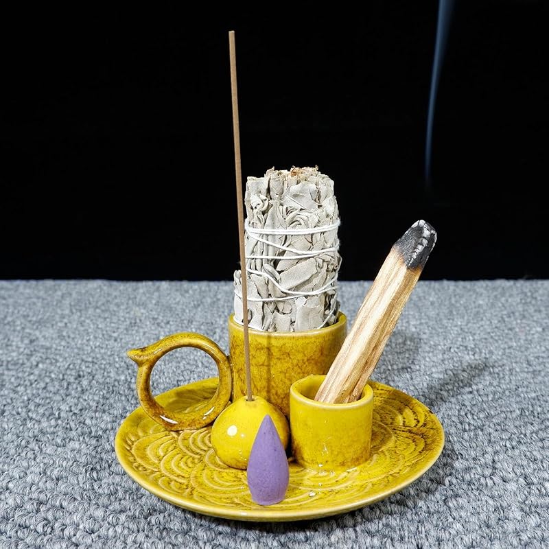 5-in-1 Ceramic Smudge Bowl - Incense & Candle Holder-MOUGIGI