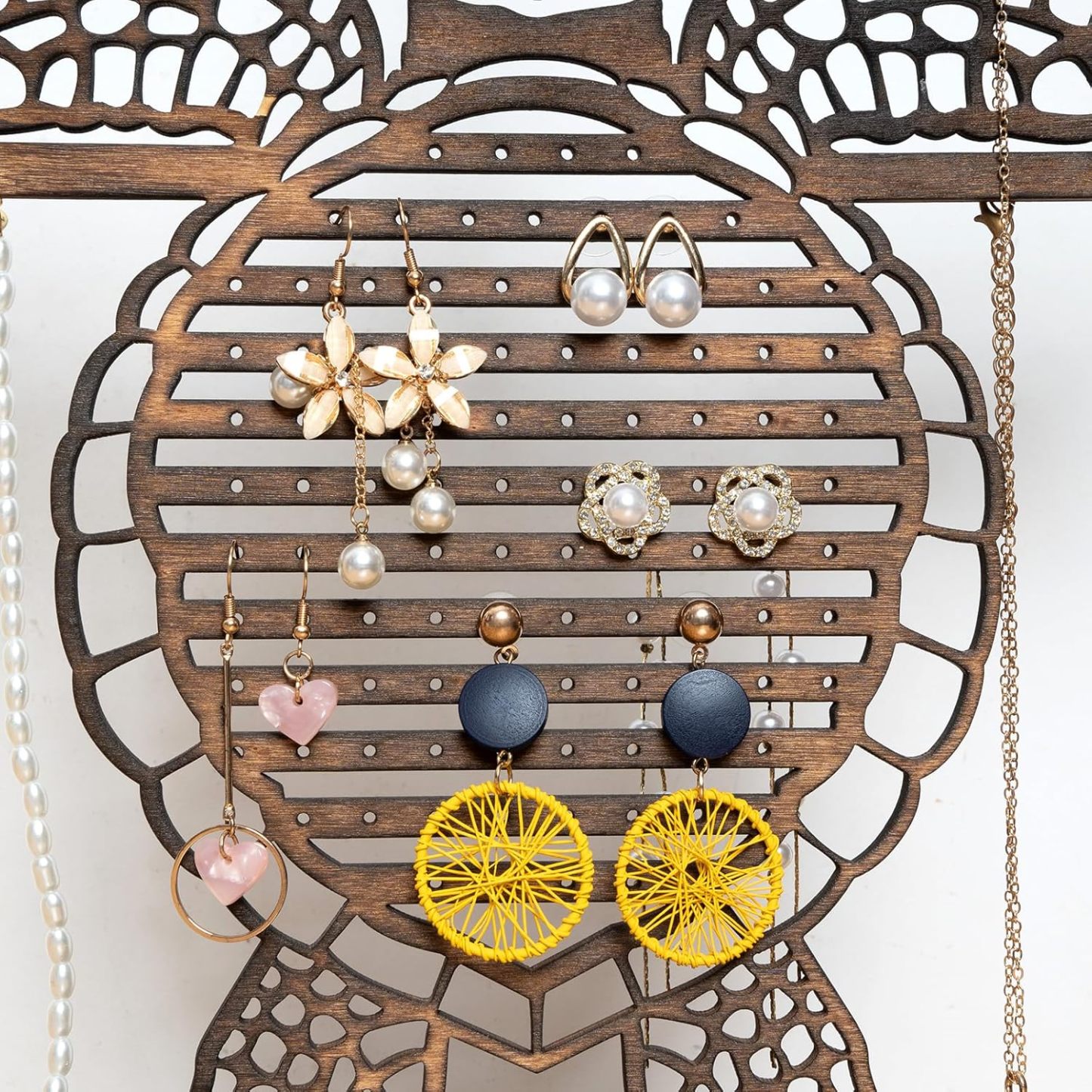 Turtle Jewelry Organizer - Wall Mountable Earring & Necklace Holder-MOUGIGI
