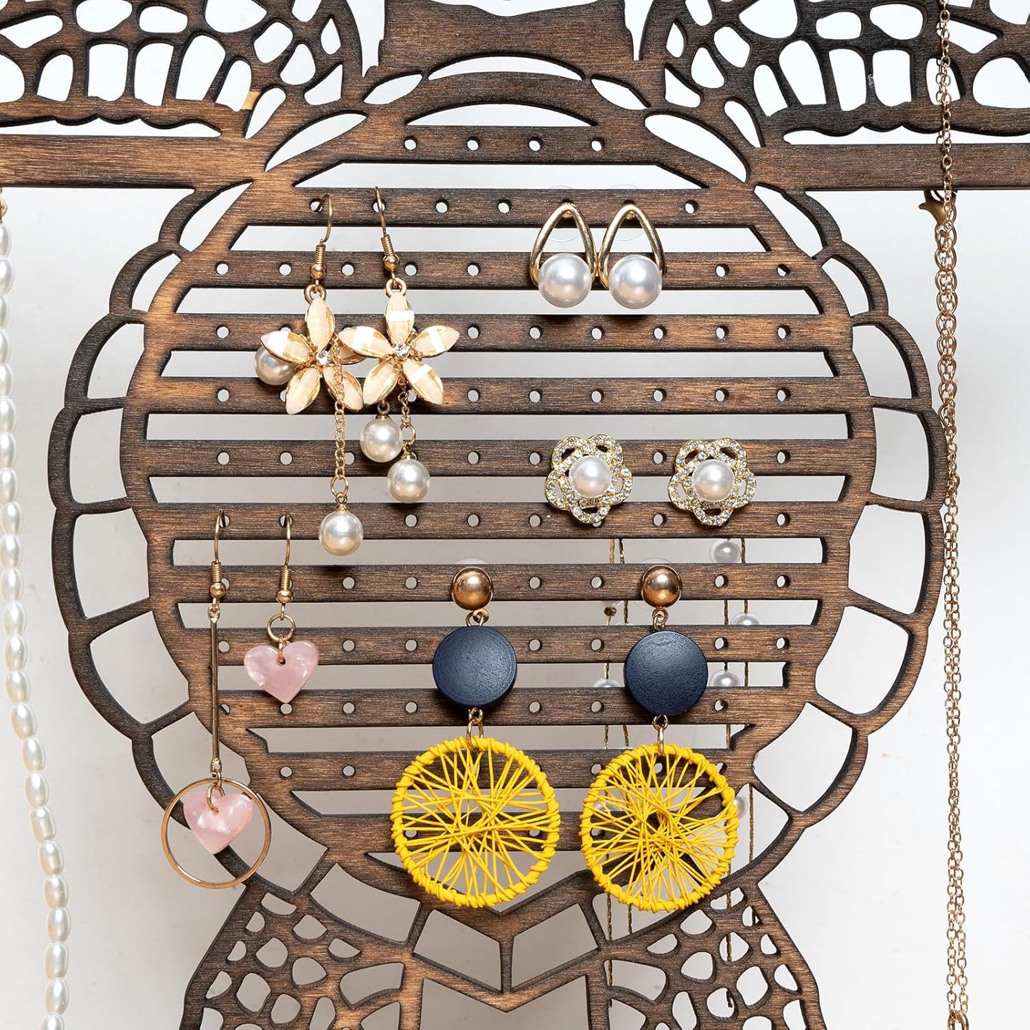 Turtle Jewelry Organizer - Wall Mountable Earring & Necklace Holder-MOUGIGI