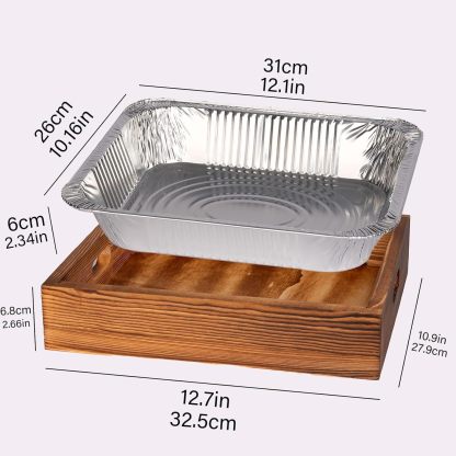 Handcrafted Wood 9x13 Pan Holder for Disposable Tins-MOUGIGI