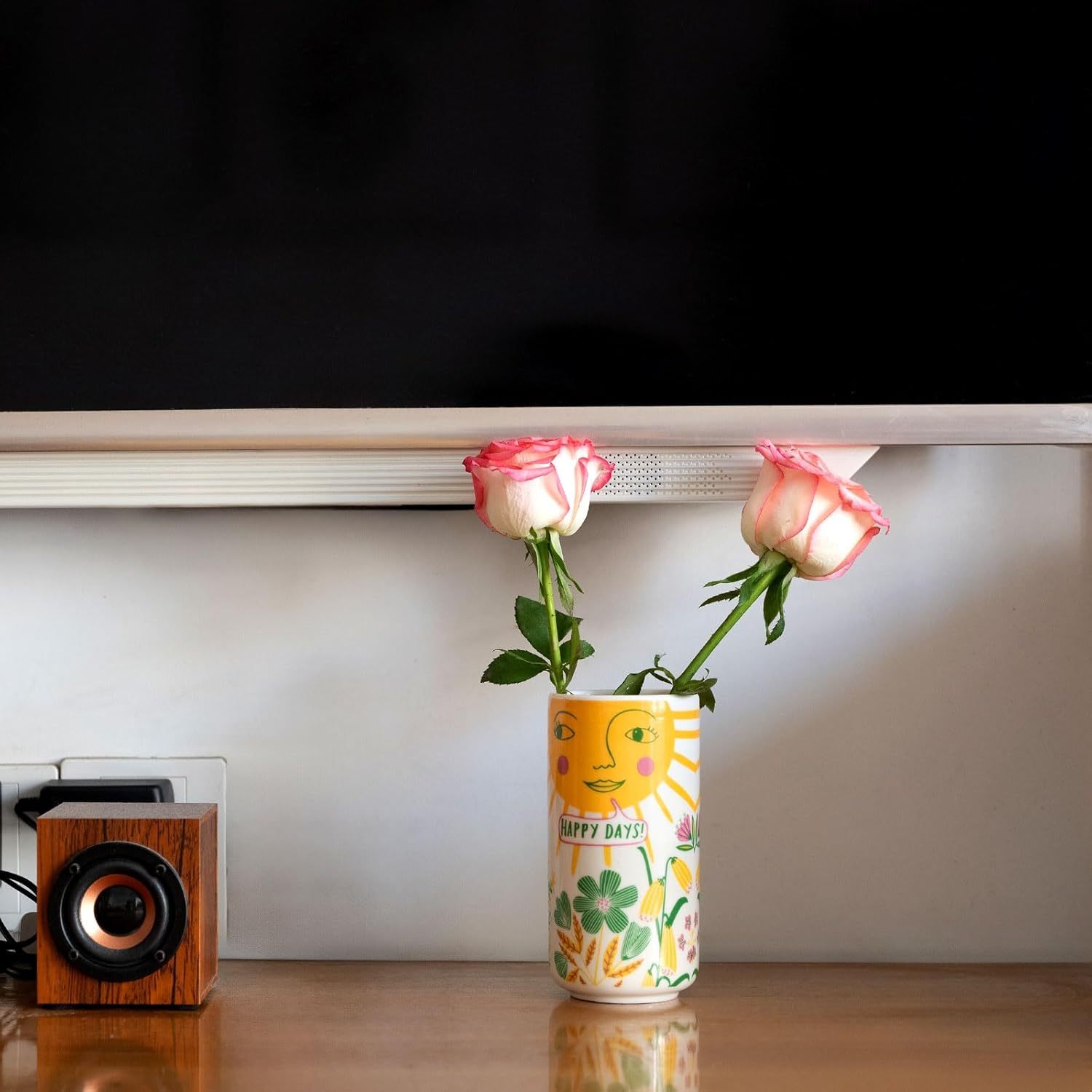 Boho Ceramic Vase - Abstract Round Flower & Pen Holder-MOUGIGI