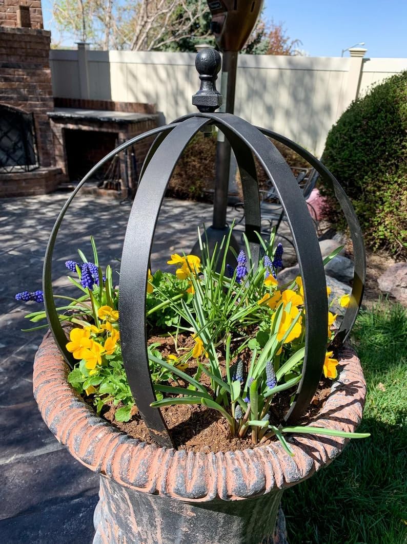 18x22in Round Metal Trellis for Climbing Plants-MOUGIGI