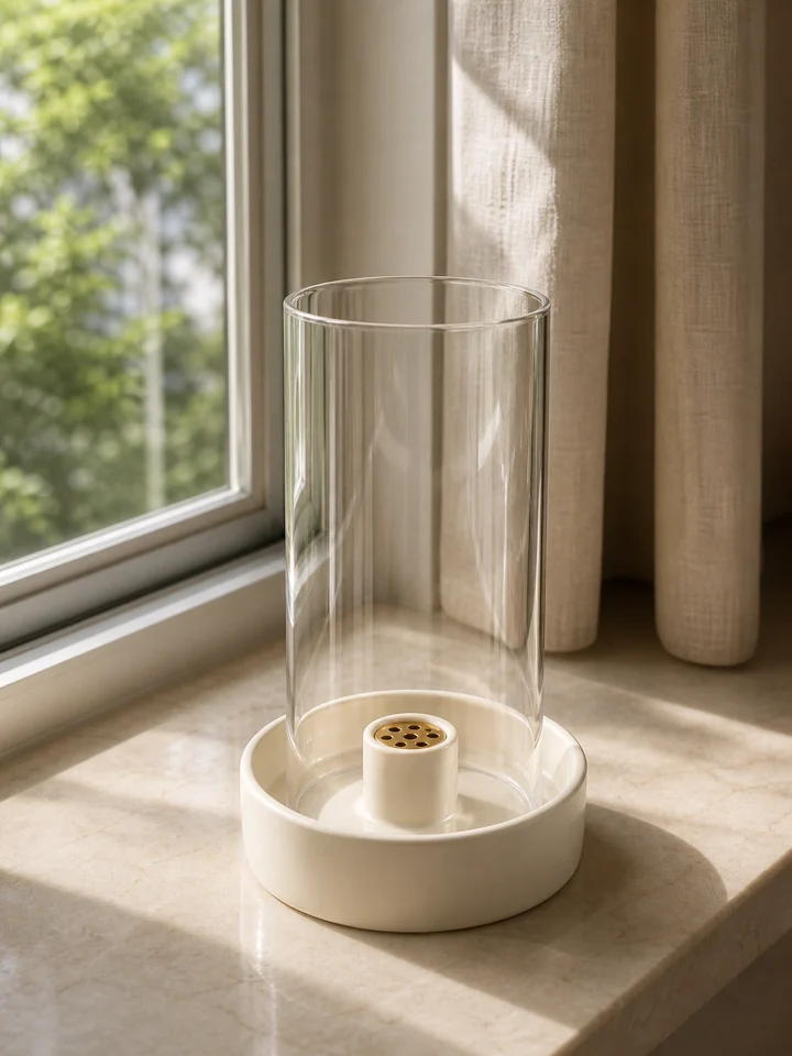 9-Hole Ceramic Incense Burner with Glass Cover styling idea 4