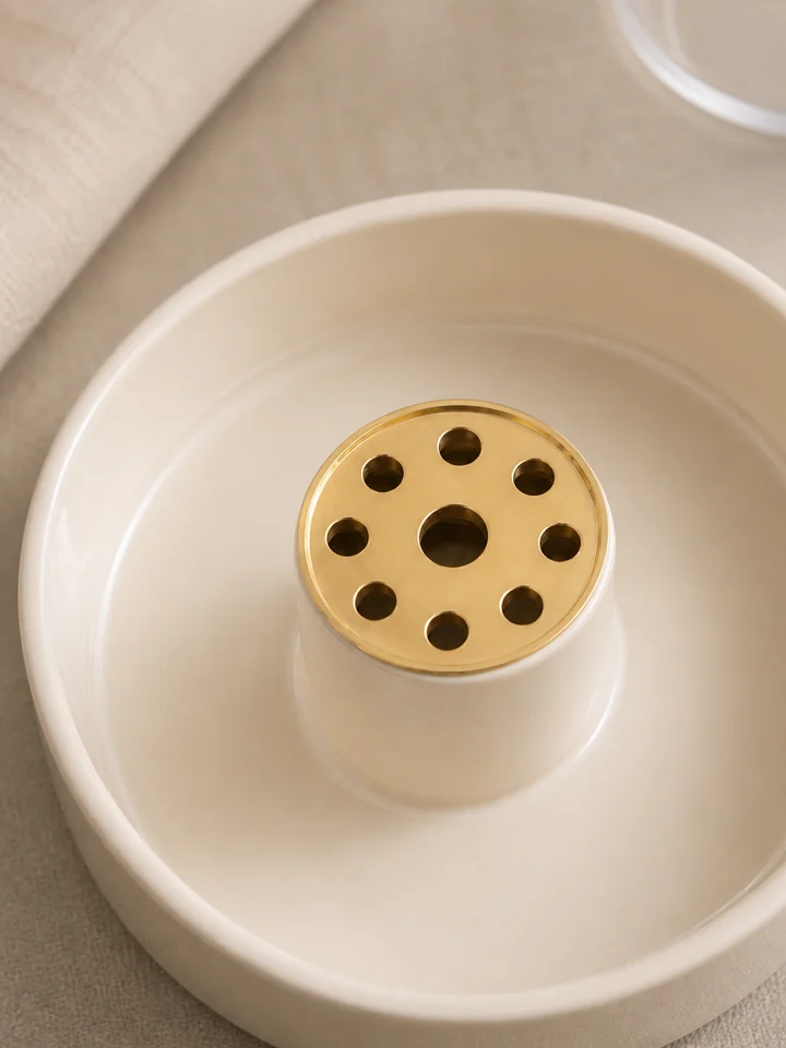 9-Hole Ceramic Incense Burner with Glass Cover styling idea 3