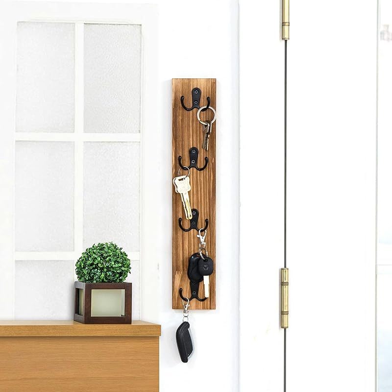Vertical Wood Key Rack - Space Saving Wall Organizer-MOUGIGI