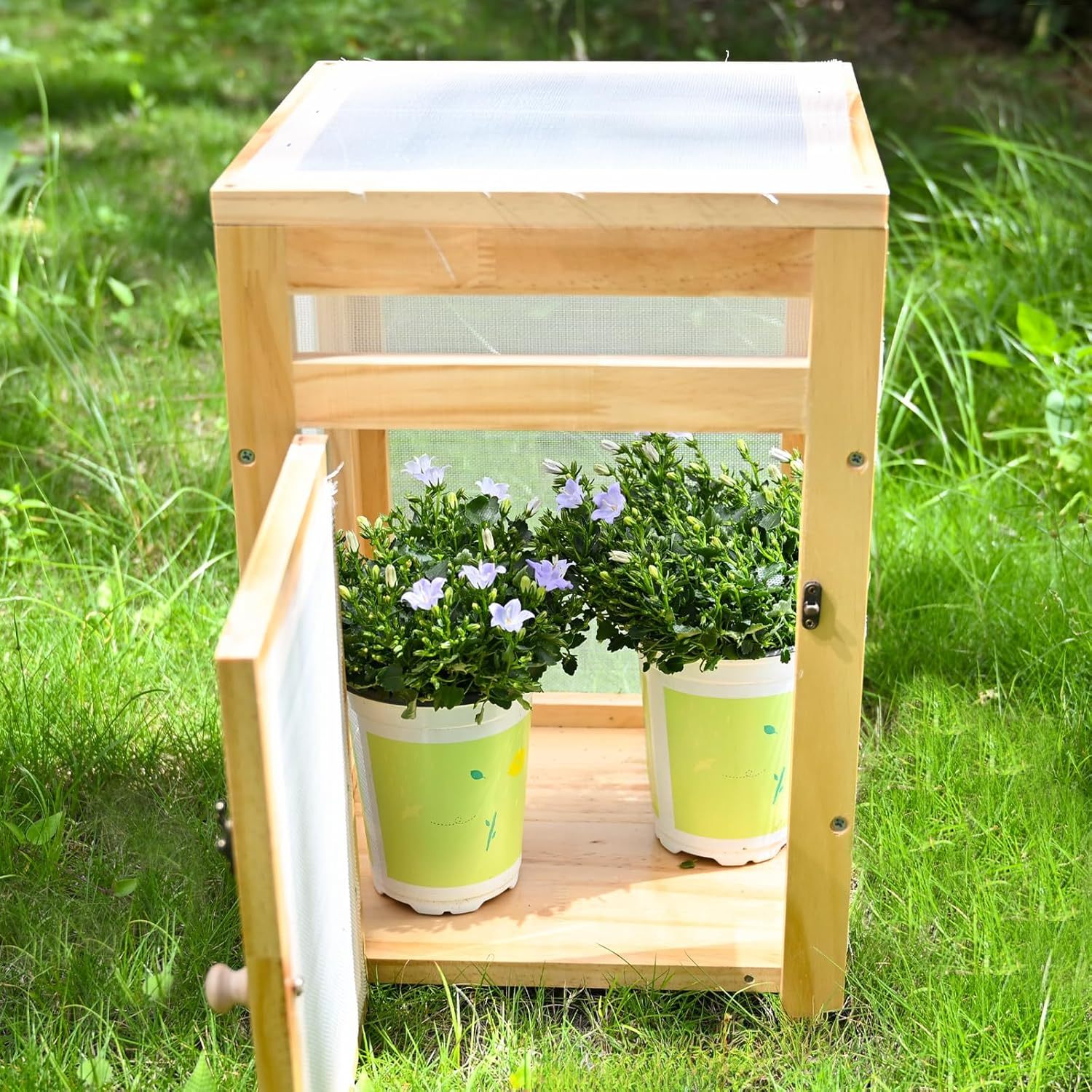 15.7" Monarch Butterfly Habitat Cage - Wood Frame Mesh Enclosure-MOUGIGI