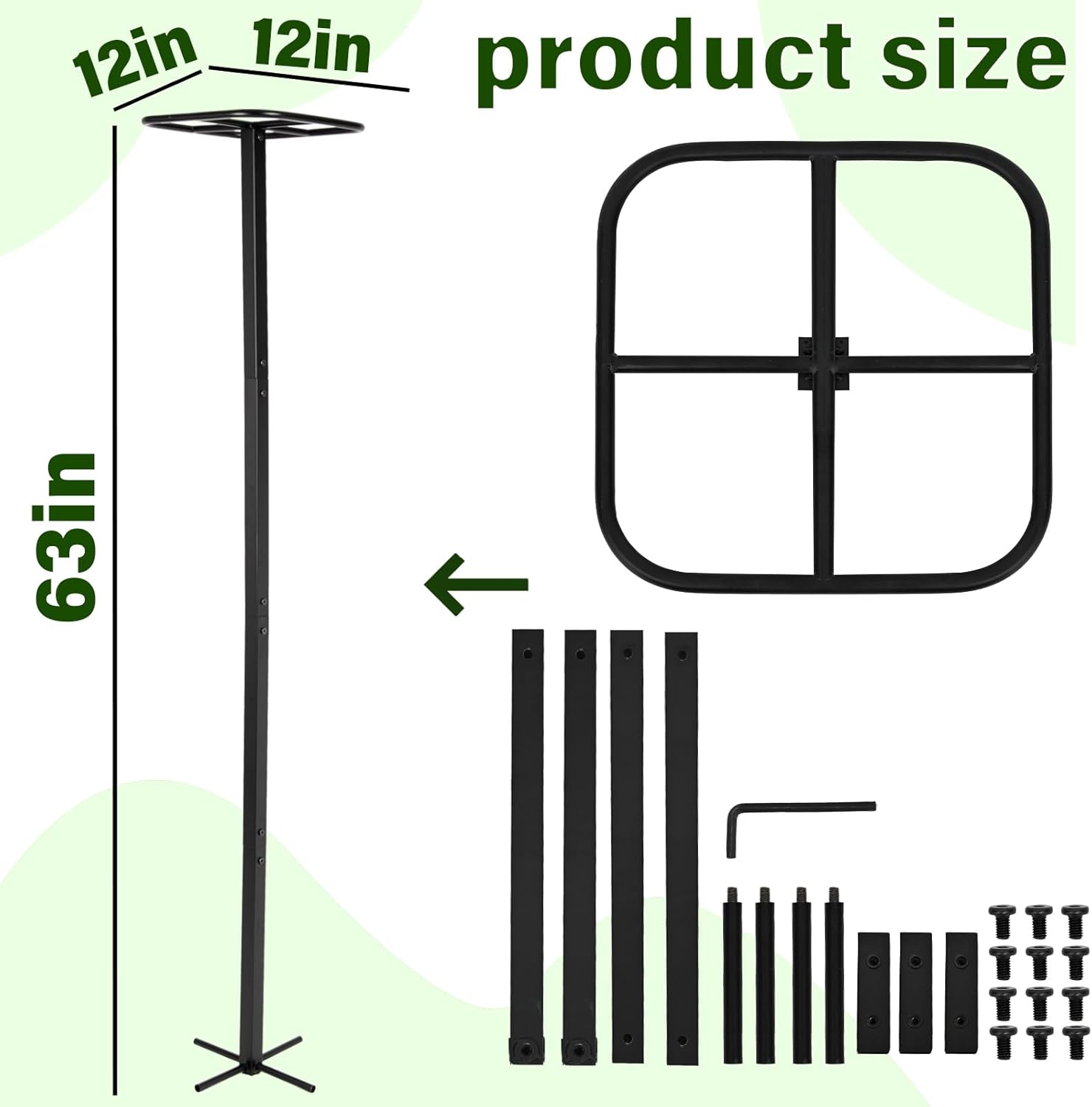 63" Metal Dragon Fruit Trellis - Heavy Duty Garden Support-MOUGIGI