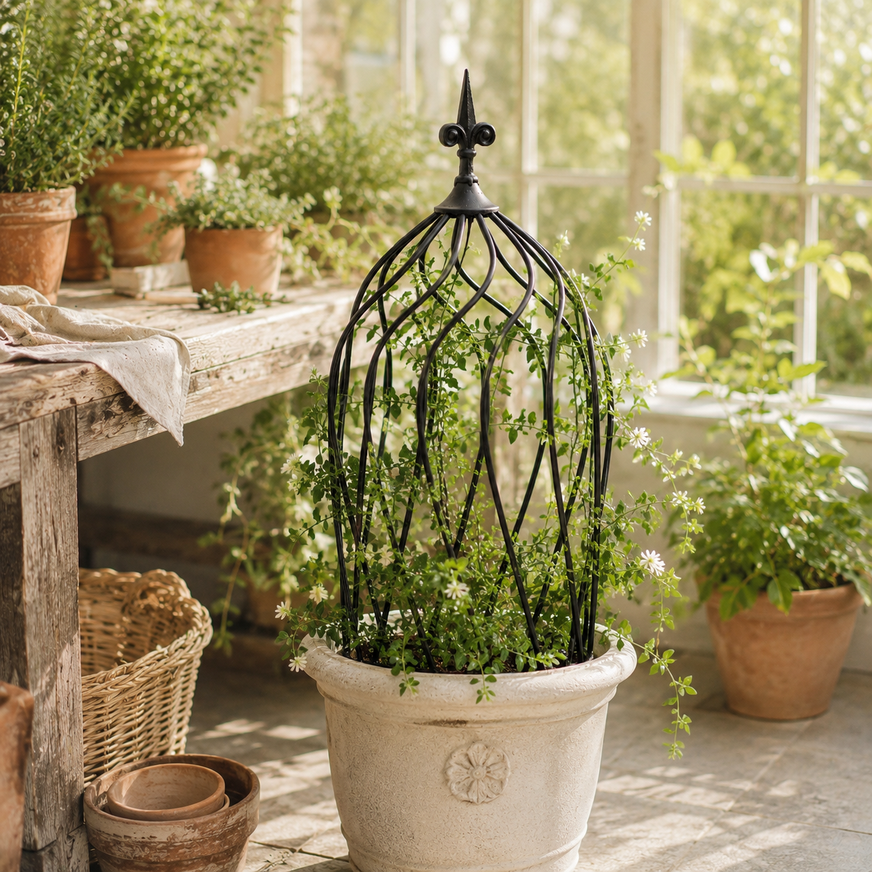 23in Metal Obelisk Trellis for Climbing Plants & Vines